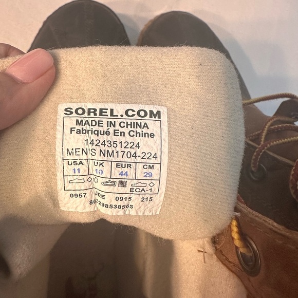SOREL MENS CHEYANNE II LACE DUCK BOOT Rain Work Boots Sz 11 Leather Rubber main image 7
